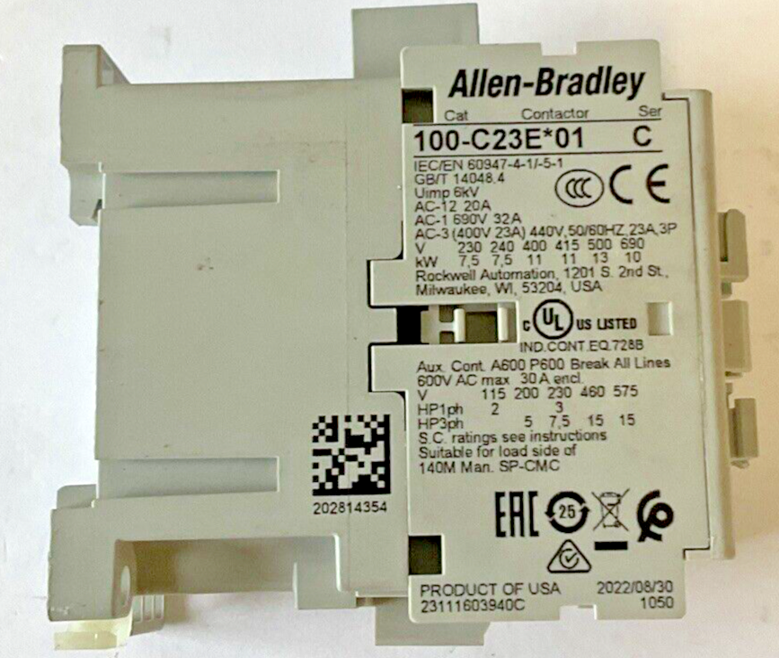 ALLEN BRADLEY 100-C23E*01 CONTACTOR SER.C 24VDC