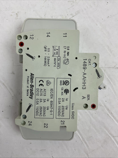 ALLEN BRADLEY 1489-A1D010 SER A 277VAC 48VDC 1A 1489-AAHH3 SER A (LOT OF 4)