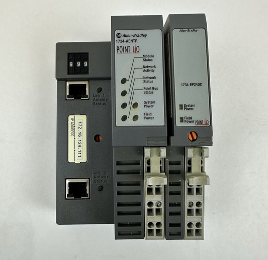 ALLEN-BRADLEY 1734-AENTR Ser. A FW 3.010 NETWORK ADAPTER MODULE POINT I/O 24 VDC