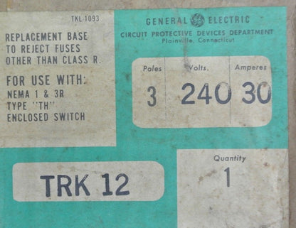 GE TRK12 / TKL1093 - LOAD BASE - 240V, 30A, 3-POLE - NEW SURPLUS