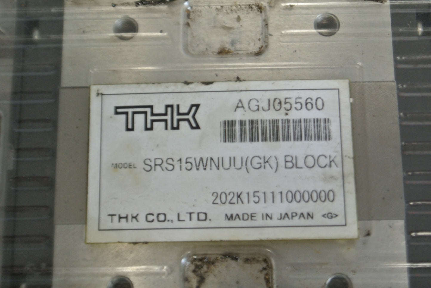 THK SRS15WNUU / SRS15WNUU(GK) / LINEAR BEARING GUIDE BLOCK / NEW SURPLUS