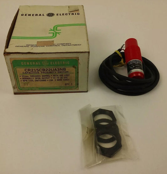 GENERAL ELECTRIC, CR215CB22UA3NB, CAPACITIVE PROXIMITY SWITCH, 2M, 3 WIRE, NEW
