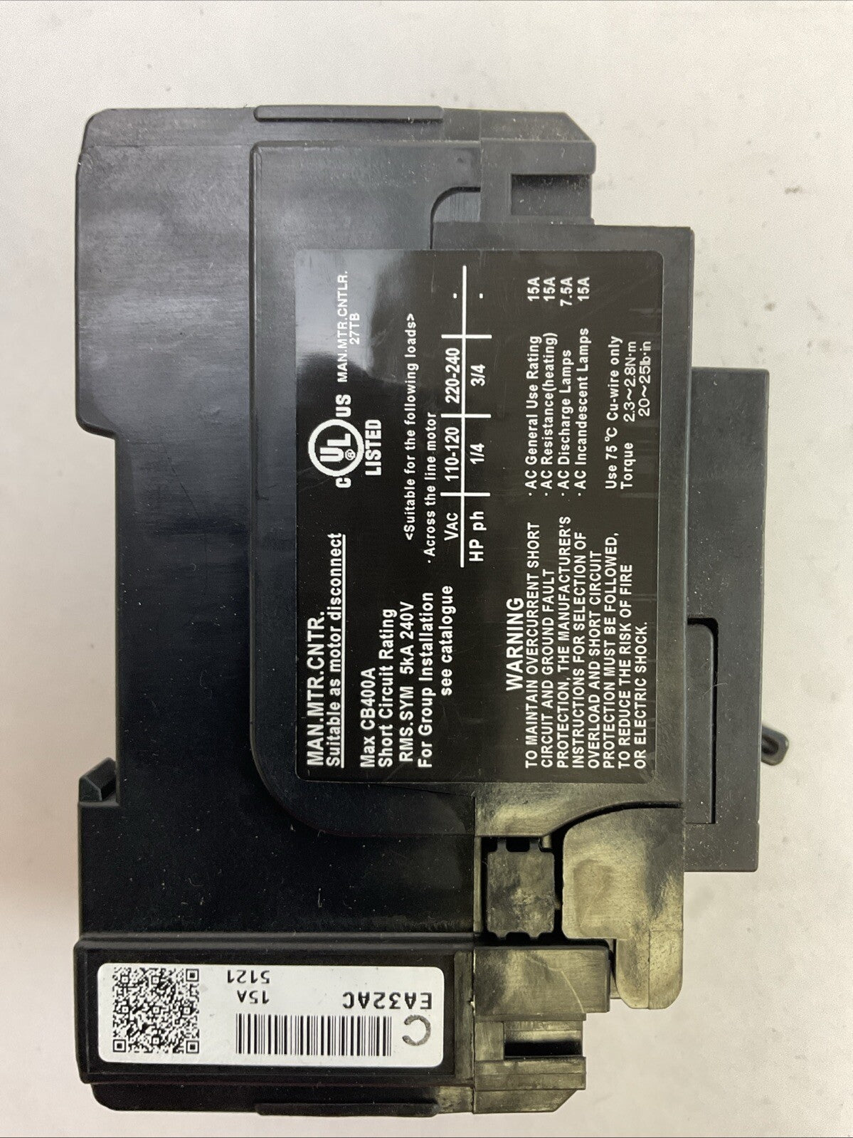 FUJI ELECTRIC FA EA32AC BB2AEAC 15AMP 220-240VAC 3/4HP AUTO CIRCUIT BREAKER