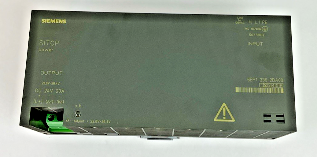 SIEMENS 6EP1 336-2BA00 POWER SUPPLY 120/230V 50/60HZ 20A 24VDC