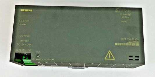 SIEMENS 6EP1 336-2BA00 POWER SUPPLY 120/230V 50/60HZ 20A 24VDC