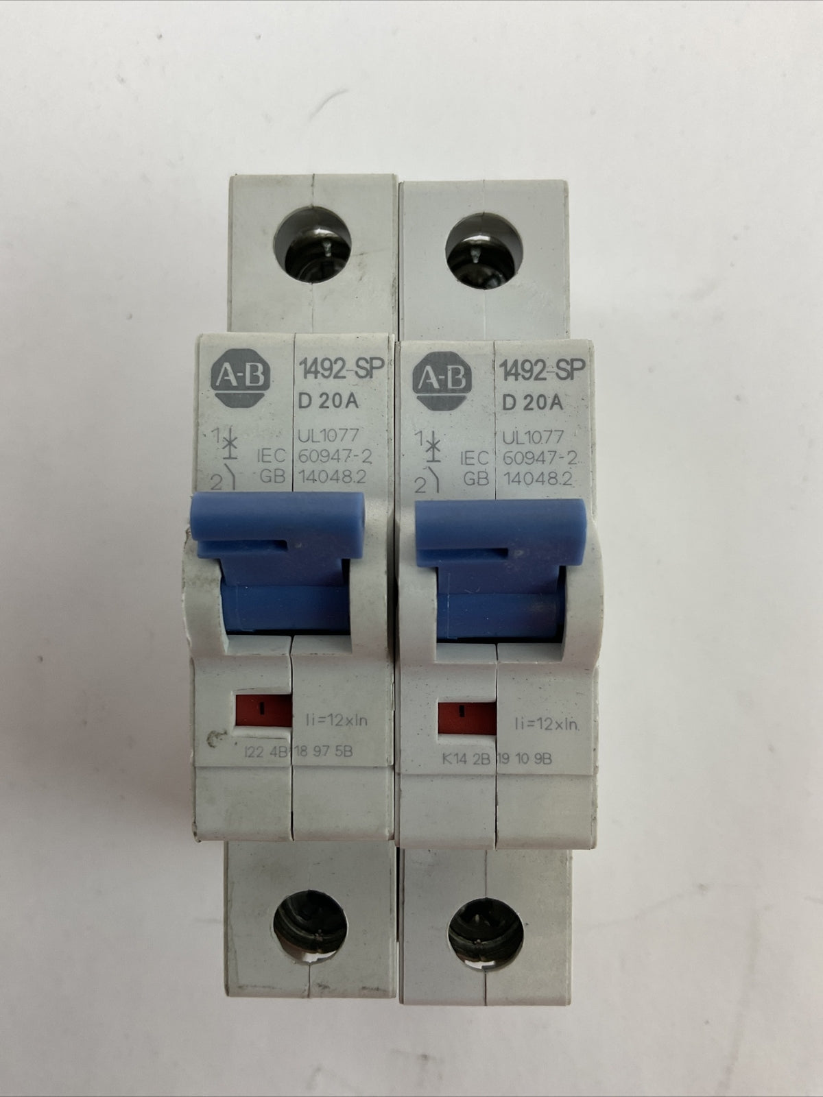 ALLEN BRADLEY 1492-SPM1D200 PROTECTOR 277VAC 48VDC SER D 20A (LOT OF 2)