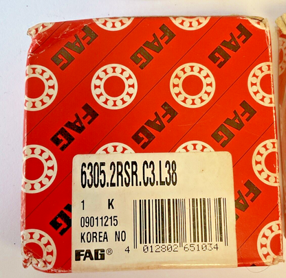 FAG 6305.C3 BALL BEARING 6305.2RSR.C3.L38 ***LOTOF2***