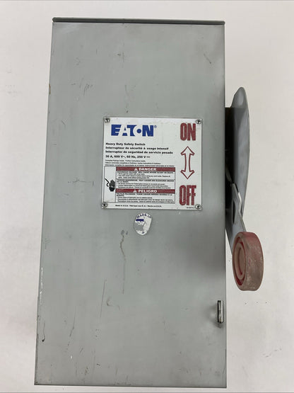 EATON DH361URK 600VAC 30HP 30A 250VDC 5HP NON-FUSIBLE SAFETY SWITCH TYPE 3R
