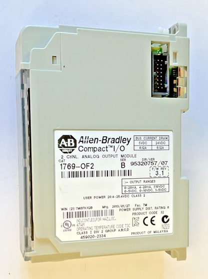 ALLEN BRADLEY 1769-OF2 OUTPUT MODULE SER.B F/W REV:3.1