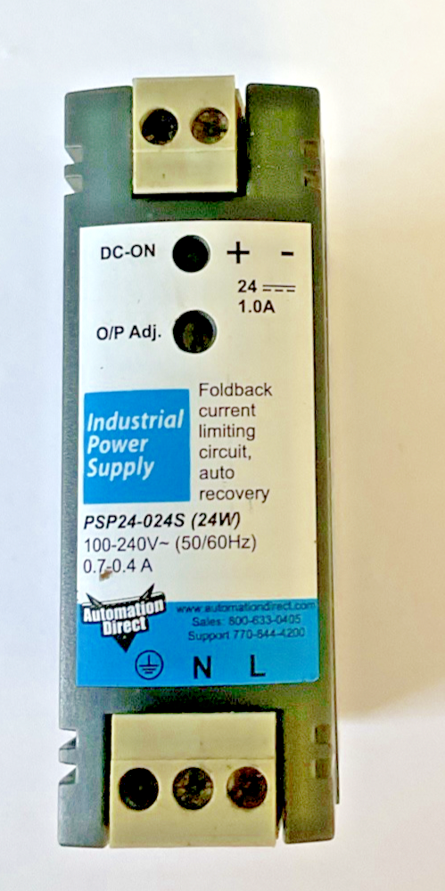 RHINO PSP24-024S POWER SUPPLY  (24W) 24VDC 1.0A 100-240VAC 50-60HZ 0.7-0.4A