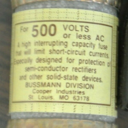 BUSSMANN / TRON KBH50 RECTIFIER FUSE / 500V / 50A / NEW SURPLUS / EACH