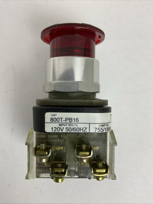 ALLEN BRADLEY 800T-PB16 SER T TYPE 4, 13 120V 50/60HZ PUSH BUTTON