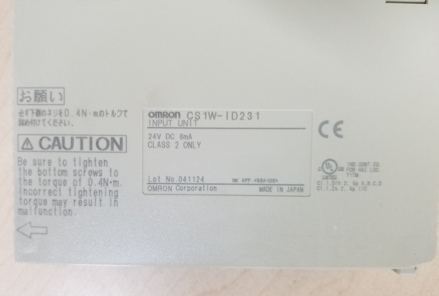 Omron Input Module CS1W-ID231