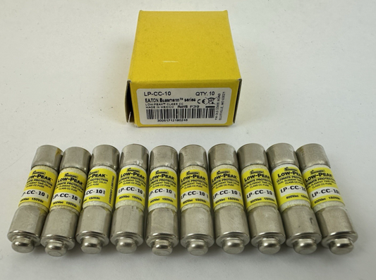 EATON BUSSMANN LOW PEAK CLASS CC FUSES LP-CC-10 LOT OF 10