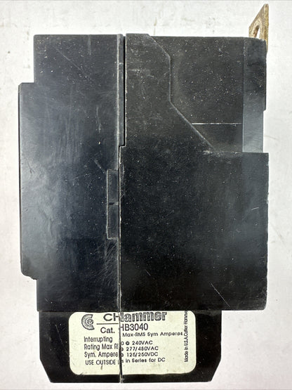 CUTLER HAMMER GHB3040 CIRCUIT BREAKER 3POLE 40AMP 277/480VAC 240VAC 125/250VDC