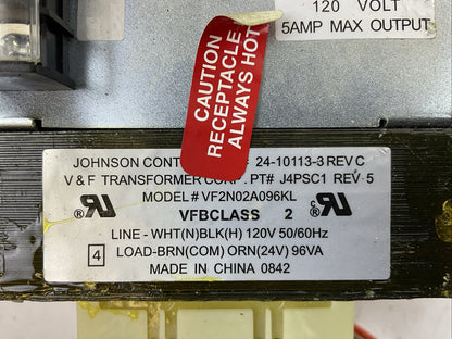 JOHNSON CONTROLS 24-10113-3 REV C V&F TRANSFOMER J4PSC1 REV 5 VF2N02A096KL 96VA