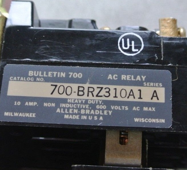 ALLEN-BRADLEY 700-BRZ310A1 AC CONTROL RELAY - 3NO/1NC 120V COIL 10A NEW SURPLUS