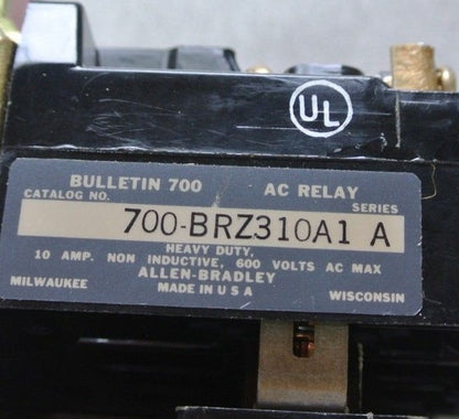 ALLEN-BRADLEY 700-BRZ310A1 AC CONTROL RELAY - 3NO/1NC 120V COIL 10A NEW SURPLUS