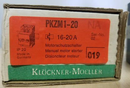 KLOCKNER MOELLER PKZM1-20 Motor Protector LOT OF 2 NEW IN BOX