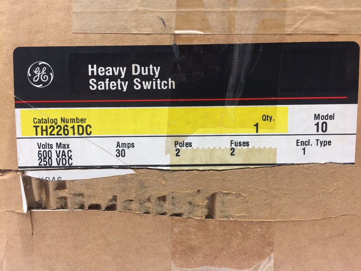 GE TH2261DC HEAVY DUTY SAFETY SWITCH 600 MAX VAC 250 MAX VDC 30 AMPS 2 POLES