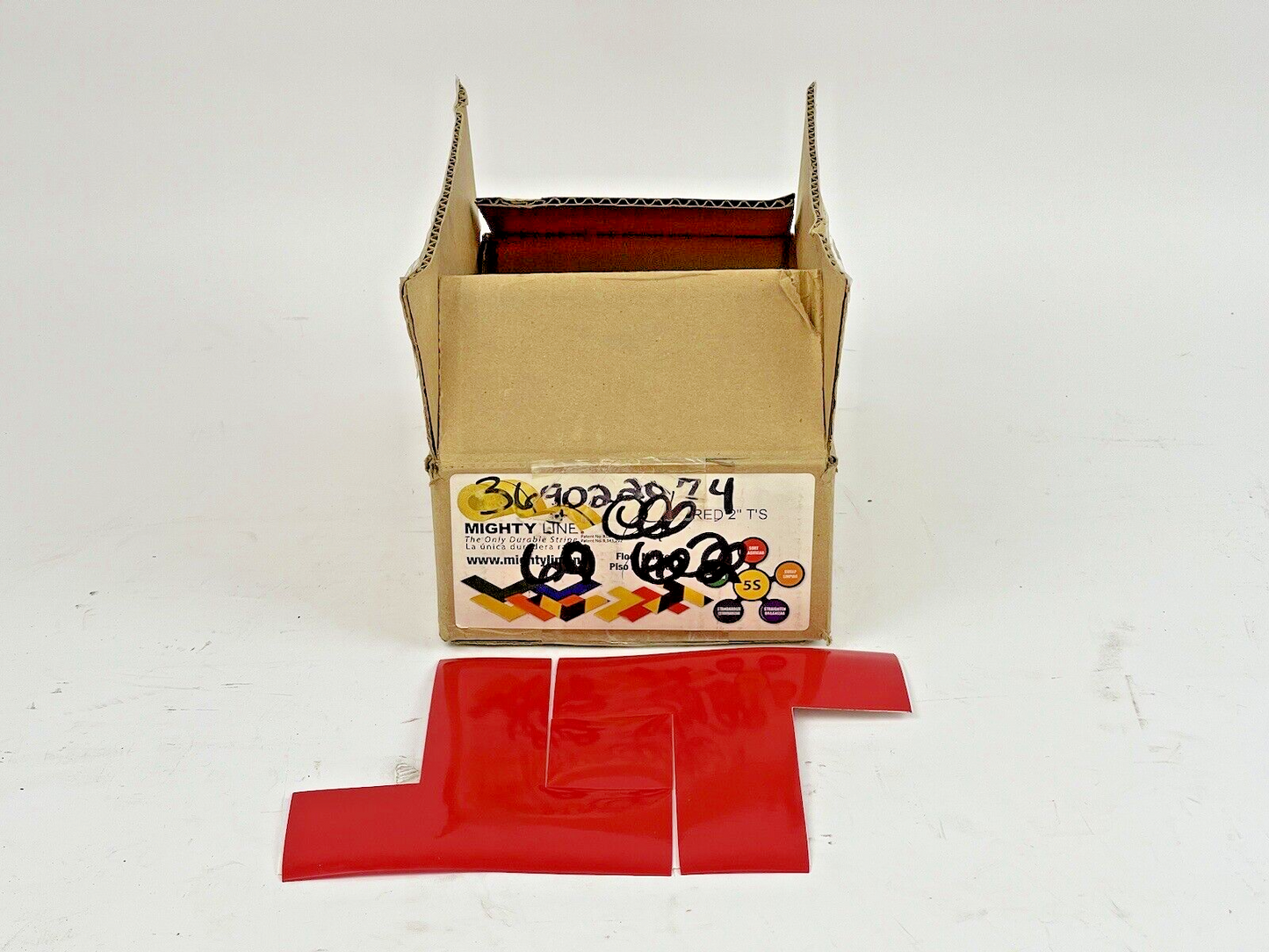 MIGHTY LINE TAPE - RED T - BOX of 60 T'S - INDUSTRIAL TAPE - 6"X6"X2"