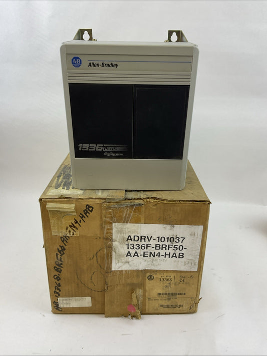 ALLEN BRADLEY 1336S-BRF50-AA-EN4-HAB SER D AC DRIVE 5HP 460V SENSORLESS VECTOR