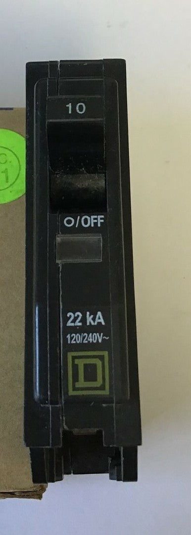 SQUARE D QOB110VH5237 CIRCUIT BREAKER 10A 120/240VAC 50/60HZ