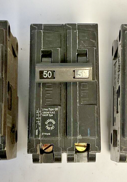 SIEMENS QD250 CIRCUIT BREAKER 120/240VAC 50A 2POLE HACR TYPE***LOTOF3***