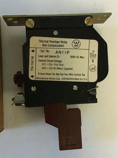 WESTINGHOUSE AN11P THERMAL OVERLOAD RELAY 600VAC