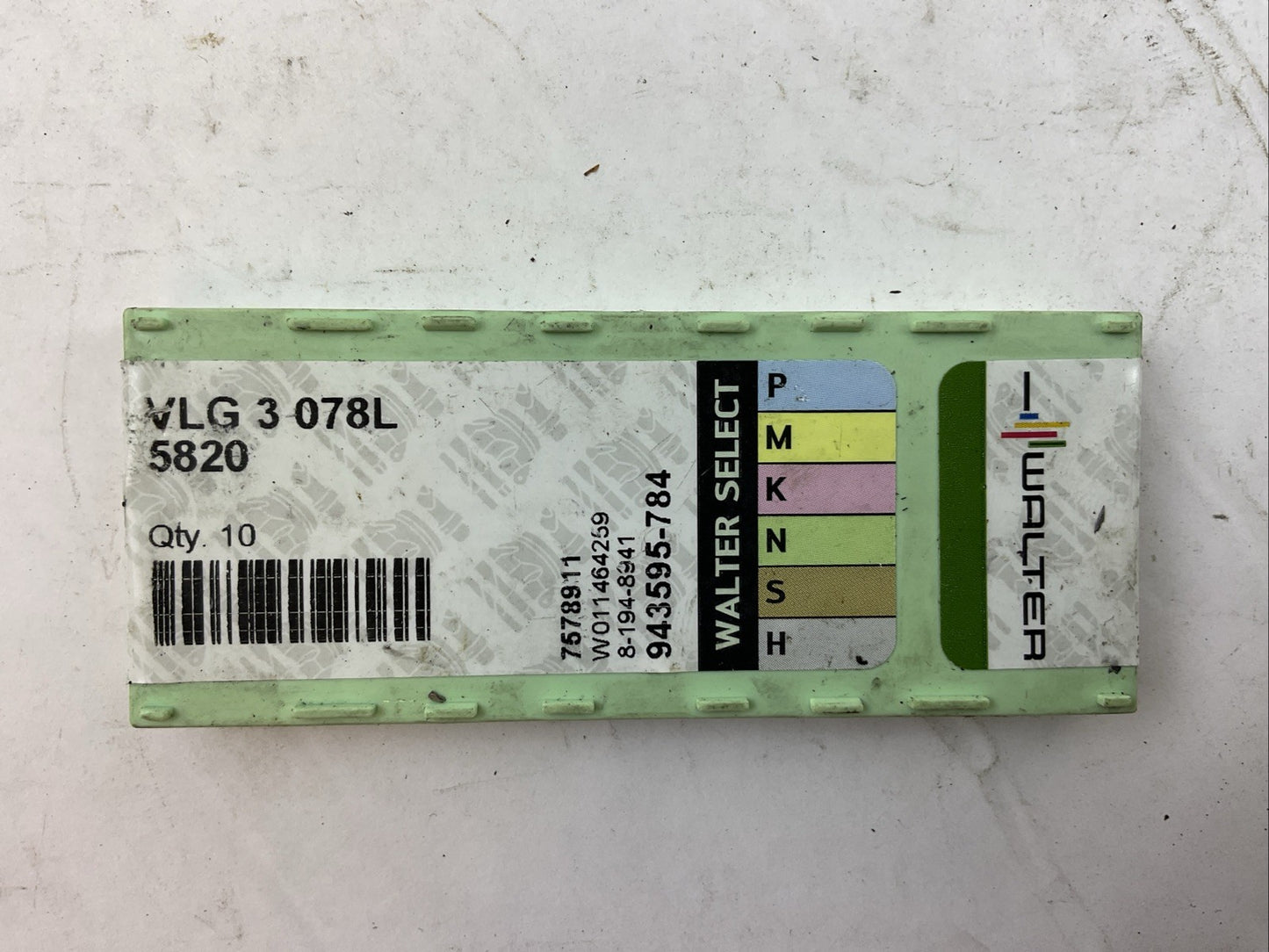 WALTER VLG 3 078L 5820 CARBIDE INSERT (BOX OF 10)