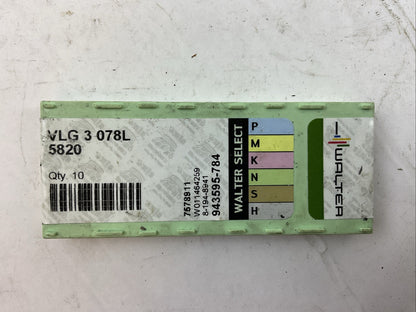WALTER VLG 3 078L 5820 CARBIDE INSERT (BOX OF 10)