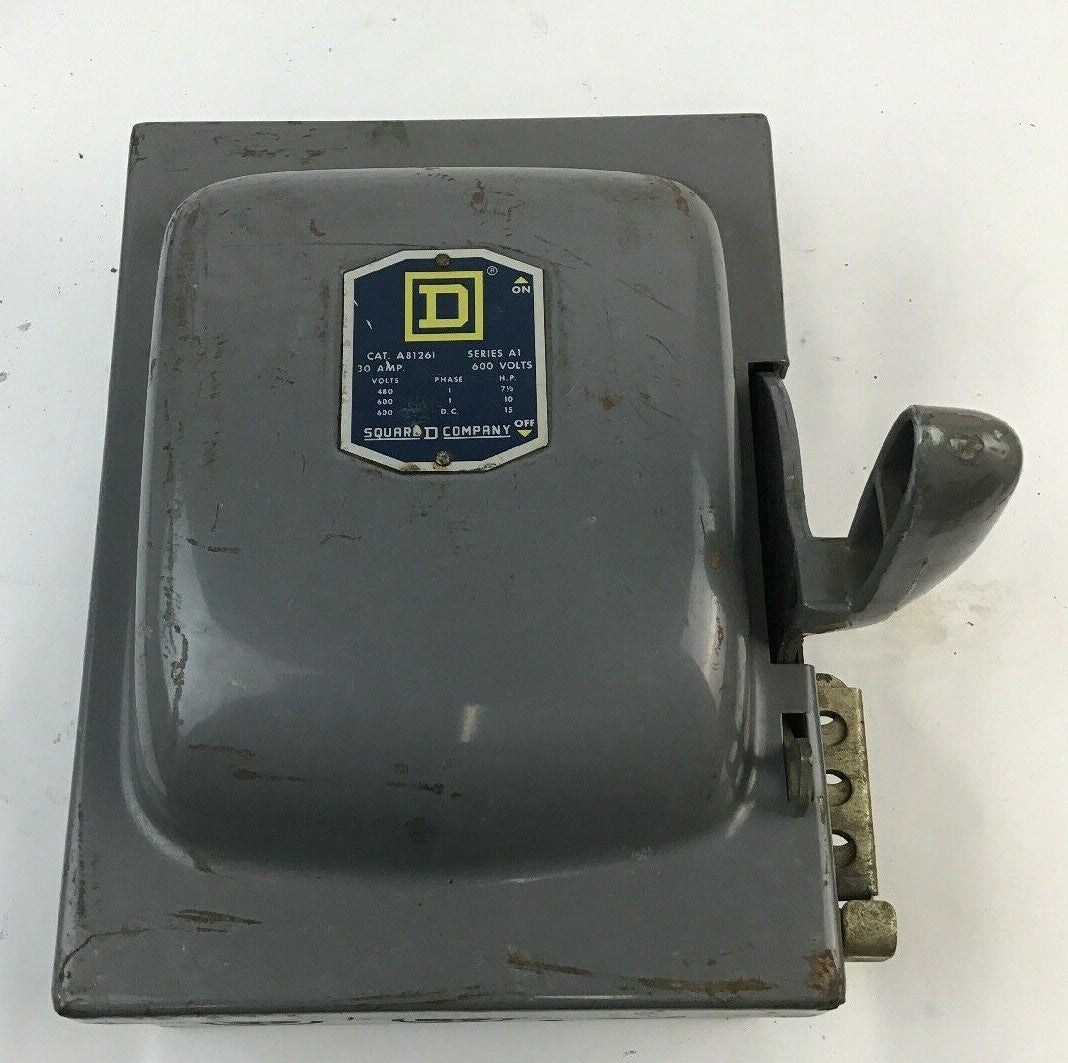 SQUARE D A81261 30AMP 600VDC 15HP 1PH SER.A1 NON FUSIBLE SAFTEY SWITCH