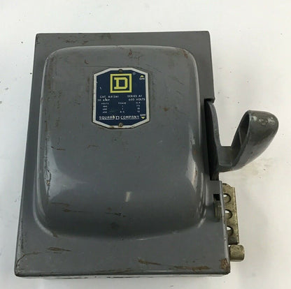 SQUARE D A81261 30AMP 600VDC 15HP 1PH SER.A1 NON FUSIBLE SAFTEY SWITCH