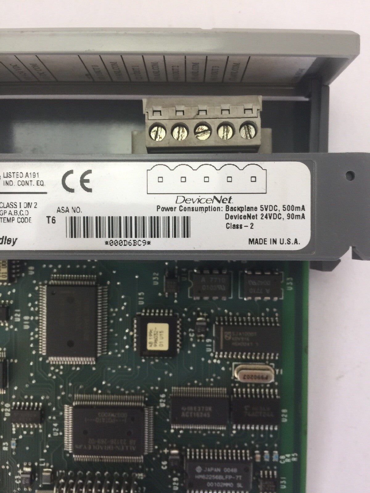 ALLEN BRADLEY 1747-SDN DEVICENET SCANNER MODULE  SER B FRN 4.026 SLC 500