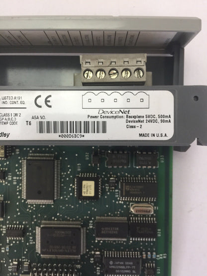 ALLEN BRADLEY 1747-SDN DEVICENET SCANNER MODULE  SER B FRN 4.026 SLC 500