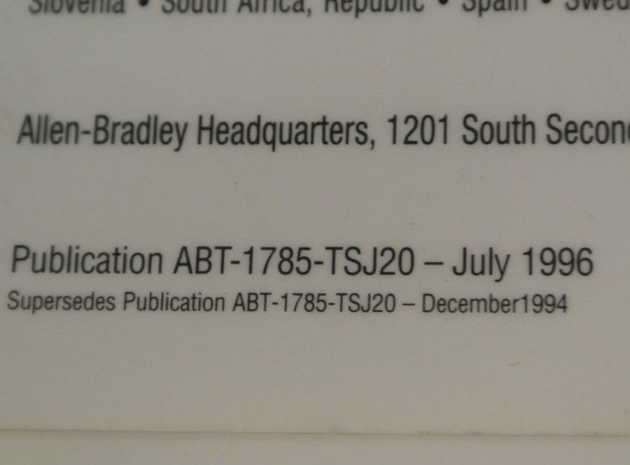 ALLEN-BRADLEY ABT-1785-TSJ20 / TROUBLESHOOTING GUIDE / 1785 PLC-5