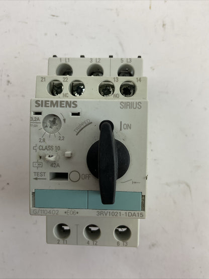 SIEMENS 3RV1021-1DA15 CIRCUIT BREAKER 2.2-3.2A