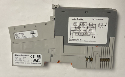 ALLEN BRADLEY 1734-IB8 PLC MODULE SER.D W/1734-MB BASE W/1734-RTB ***LOTOF5***