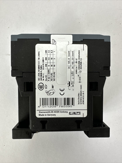 SIEMENS 3RT2018-2BB42 CONTACTOR 20A 600VAC COIL 24VDC