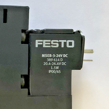 FESTO CPE18-M1H-5L-1/4 SOLENOID VALVE 10BAR W/ MSEB-3-24V SOLENOID COIL 24VDC