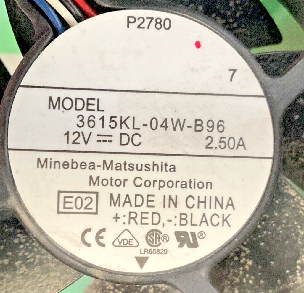 MINEBEA MATSUSHITA 3615KL-04W-B96 FAN W/SHROUD REV.A00 12VDC 2.50A