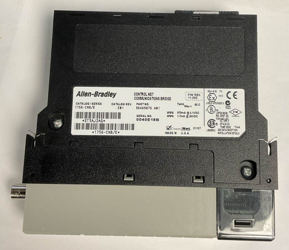 ALLEN BRADLEY 1756-CNB/E COMMUNICATIONS BRIDGE 24VDC1756/CNB SER.E