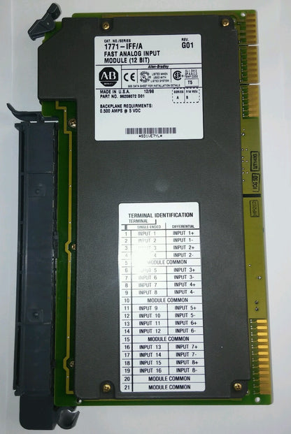 ALLEN BRADLEY 1771-IFF/A FAST ANALOG INPUT MODULE (12 BIT) REV. G01