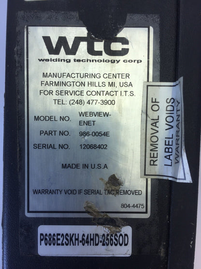 WELDING TECHNOLOGY  WEBVIEW-ENET 986-0054E  WELD CONTROL ETHERNET TERMINAL USIP