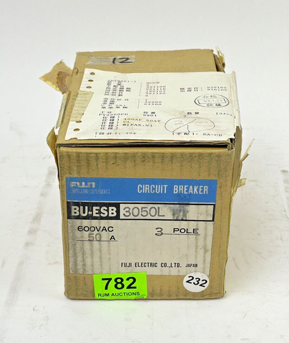 FUJI - BU-ESB3050L - CIRCUIT BREKER - 50 AMP, 600 VOLT, 3 POLE, 10kA -BU-ESB3050