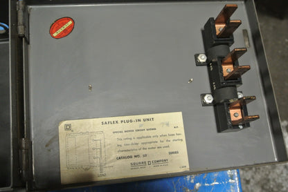 SQUARE D SD-9351 - SAFLEX FUSIBLE PLUG-IN DUCT / BUS PLUG - 230V, 30A, 3P, 3W