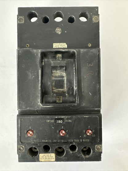 WESTINGHOUSE JA3150C AB DE-ION CIRCUIT BREAKER 3POLE 150A 600VAC