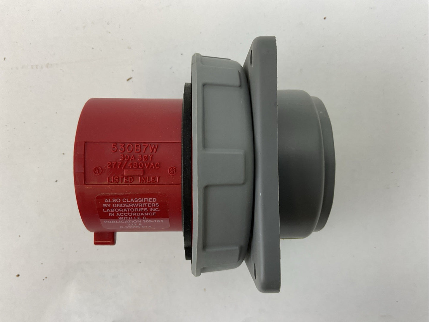 HUBBELL HBL530B7W FLANGED INLET WATERTIGHT PIN & SLEEVE 30A 277/480VAC 3 PHASE