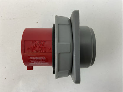 HUBBELL HBL530B7W FLANGED INLET WATERTIGHT PIN & SLEEVE 30A 277/480VAC 3 PHASE