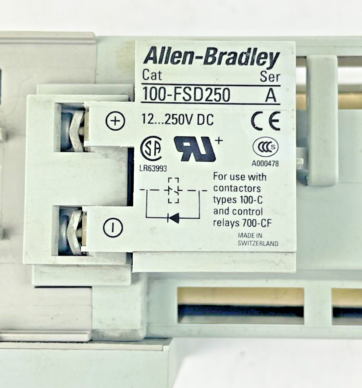 ALLEN BRADLEY - 100-C43Z*00 SER. A 25VDC COIL - 100-S SER. B - 100-FSD250 SER. A